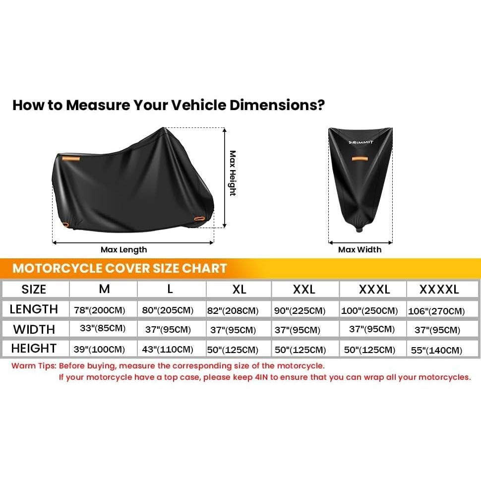 Funda de Motocicleta SRIMMIT MCW-M Impermeable 198x89x109cm