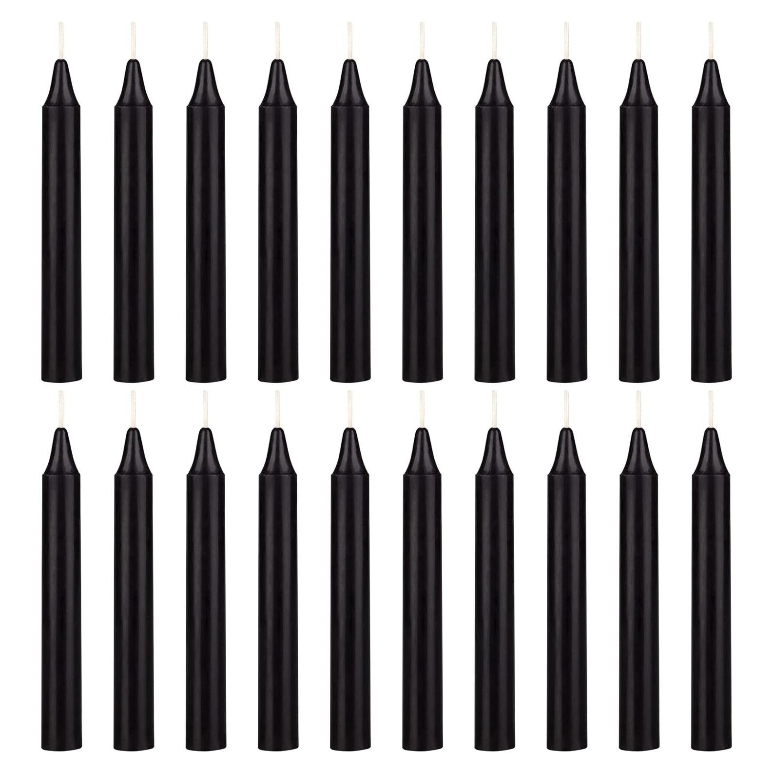 Set de 20 Mini Velas Negras Sin Aroma Mega Velas 10 cm