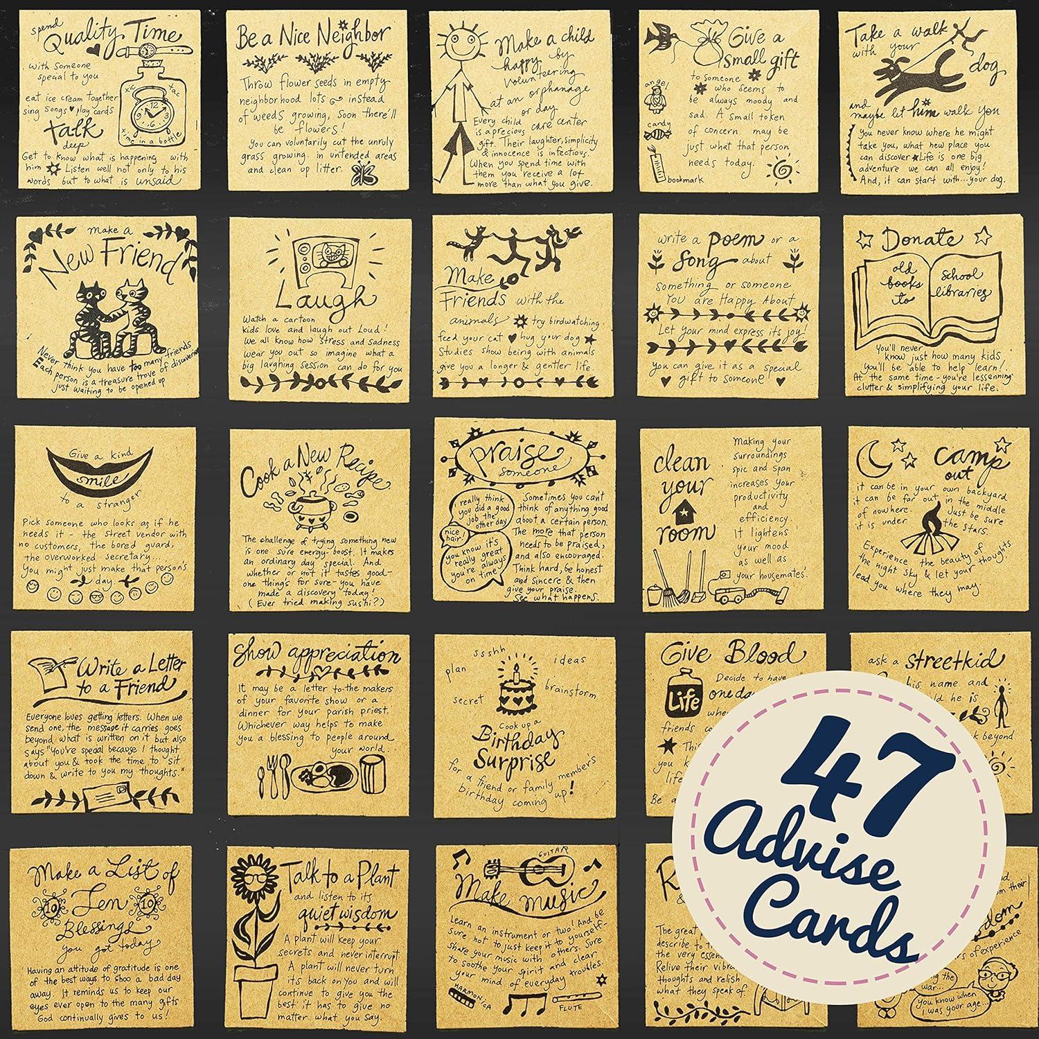 Baraja de Cartas Inspiracionales Navy Peony - 47 Cartas Ecológicas