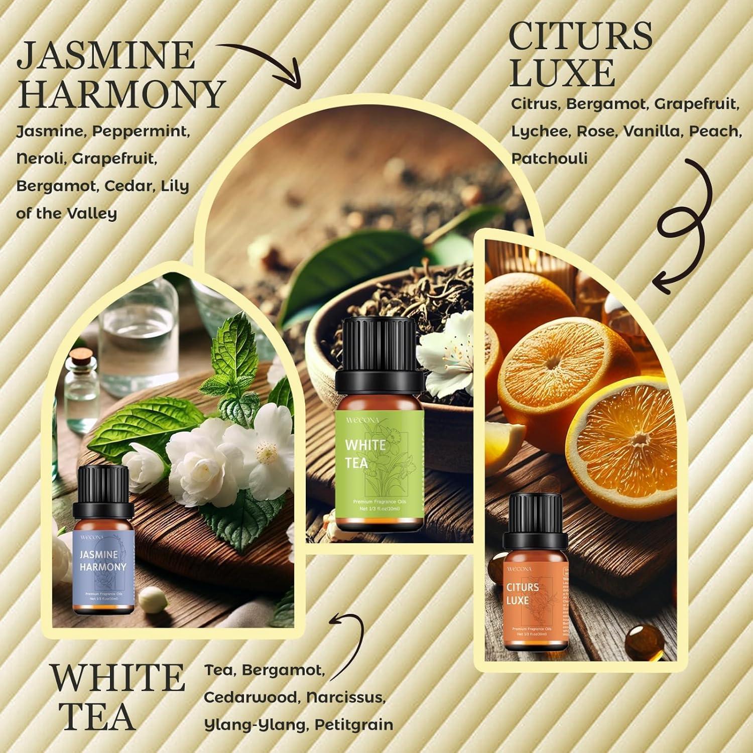 Difusor de Aroma WECONA Recargable Sin Agua con 6 Aceites