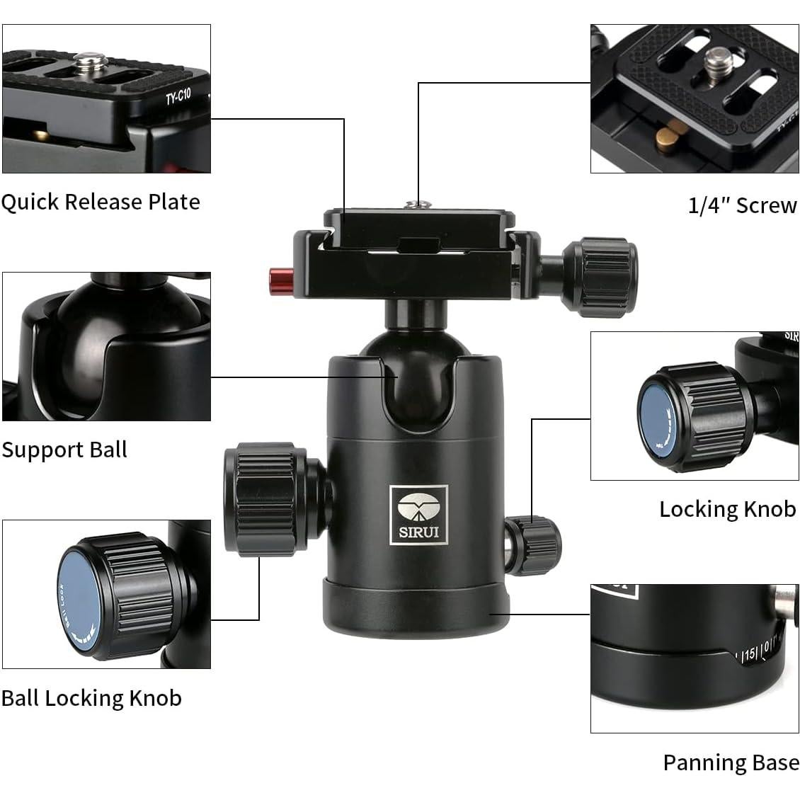 Trípode Mini SIRUI AM-35K de Aluminio 34.3cm 4kg