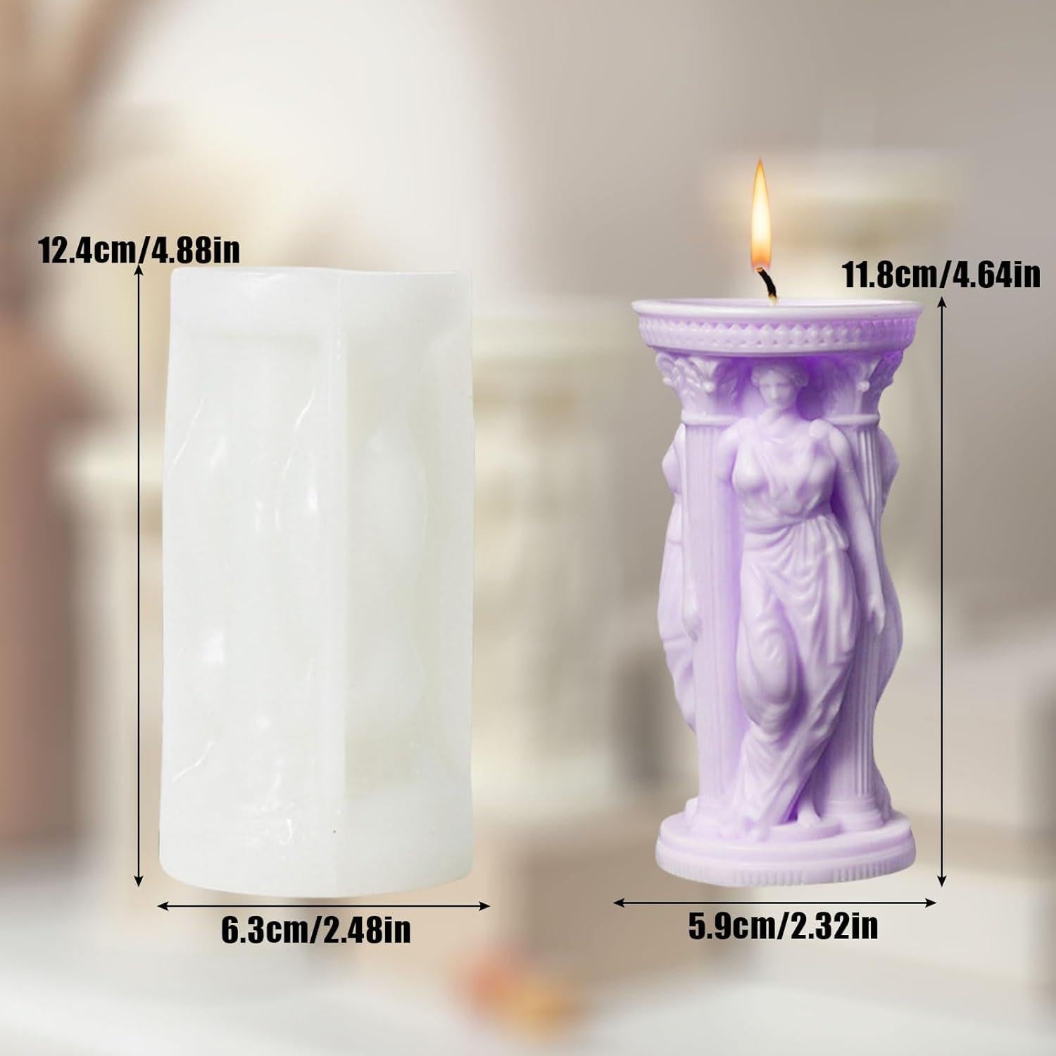Molde de Silicona para Velas Diosa Atenea 3D - 1 pc