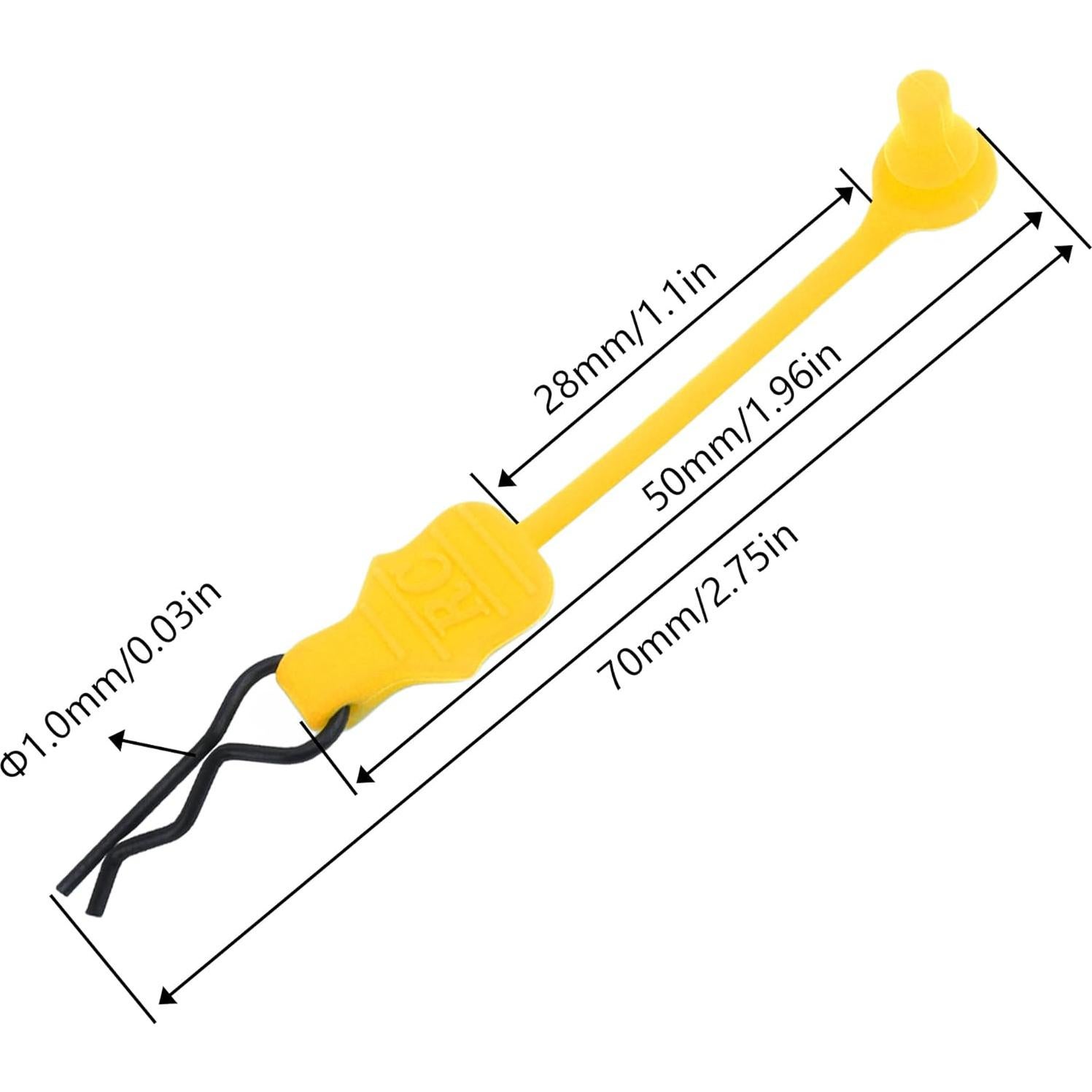 Clips de Carrocería RC GDOOL 1.0mm con Tiradores Amarillos (10 Pzas)