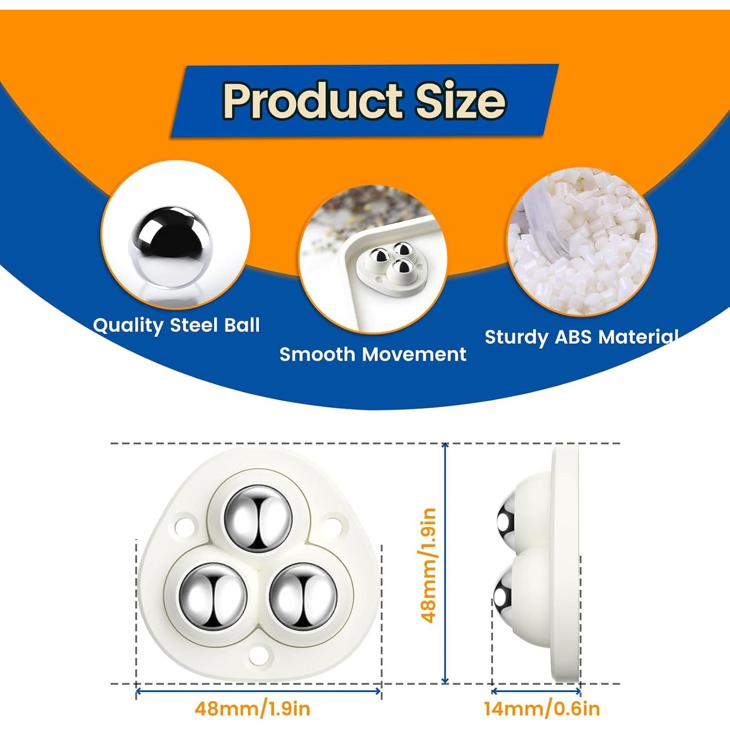 Ruedas Autoadhesivas TRVL FIELDER 8 PCS 360° para Muebles