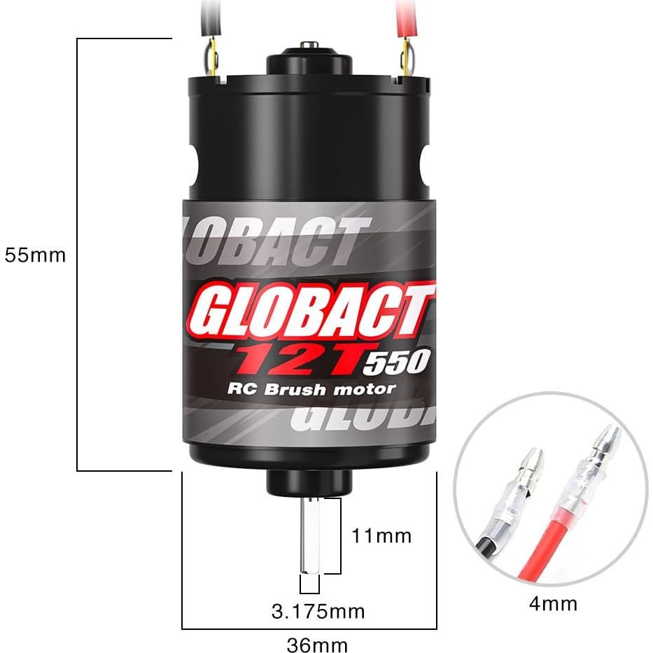 Motor GLOBACT 550 12T para RC 1/10 Traxxas ARRMA Axial
