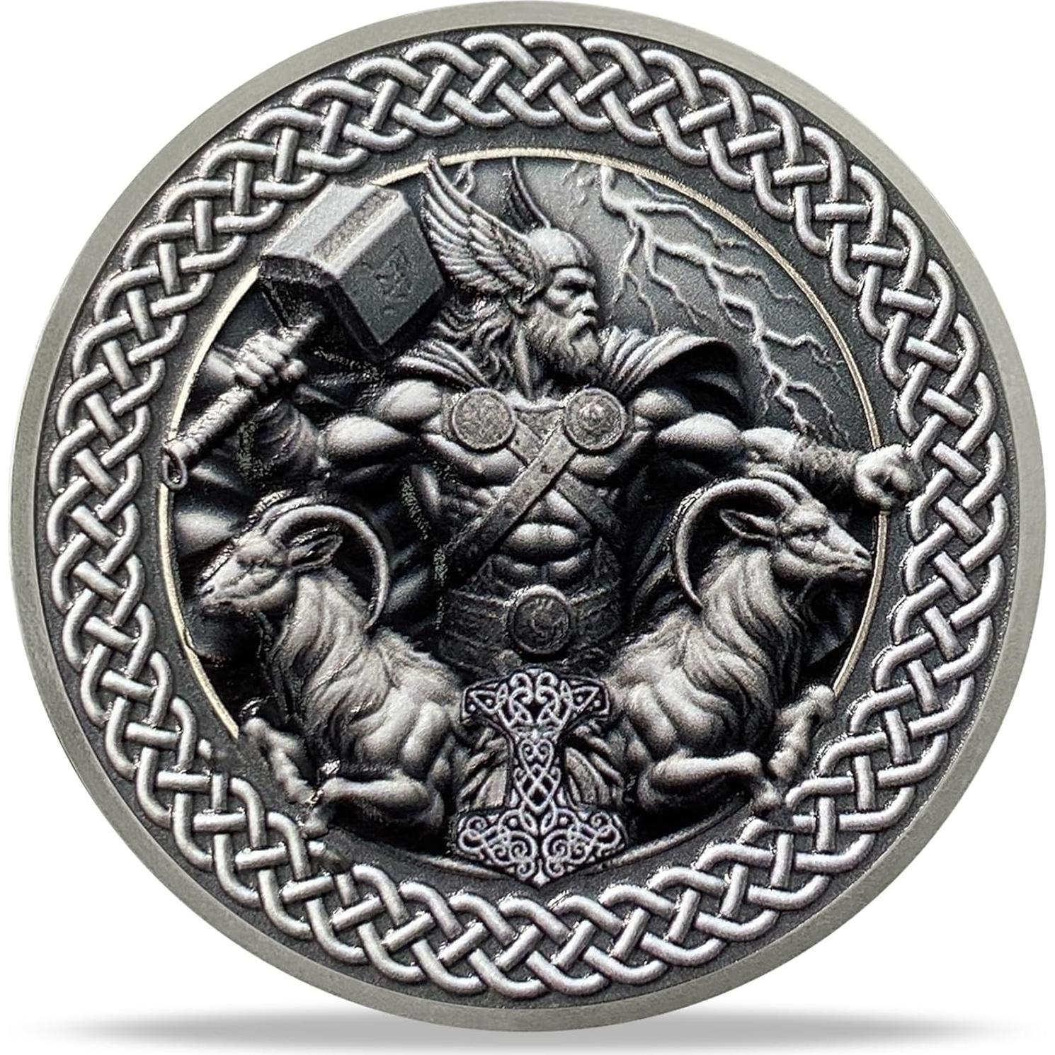 Moneda Vikingo Thor Imasoner - Mjolnir y Runas 40x3mm