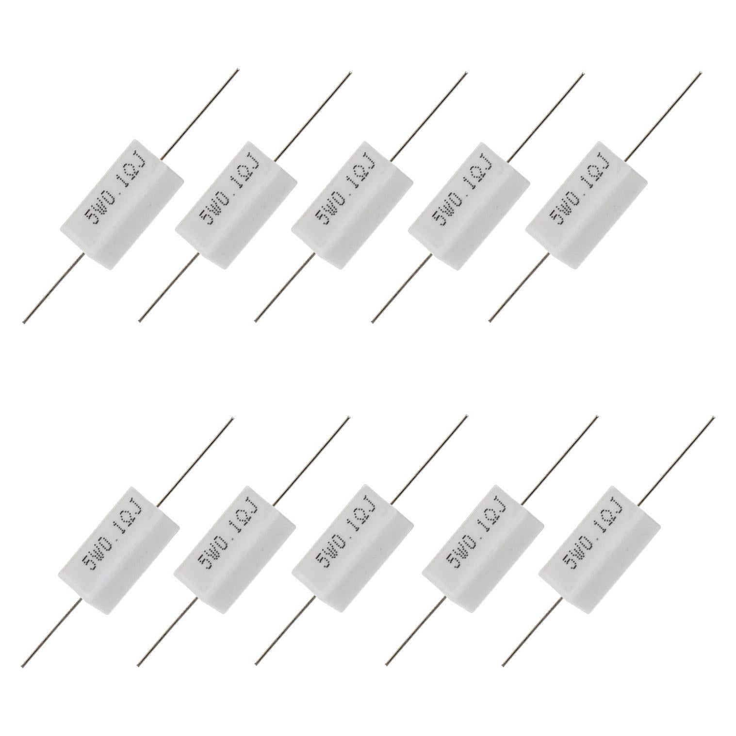 Resistor Cerámico BOJACK 5W 0.1 Ohm - Paquete de 10 Unidades