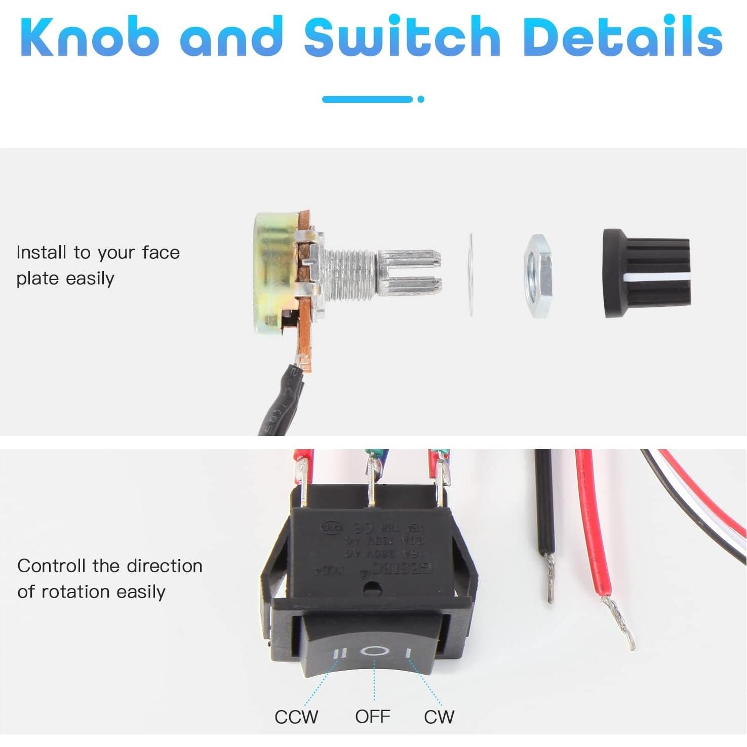 Controlador de Velocidad Motor DC PWM HARMNEE 9-60V 10A