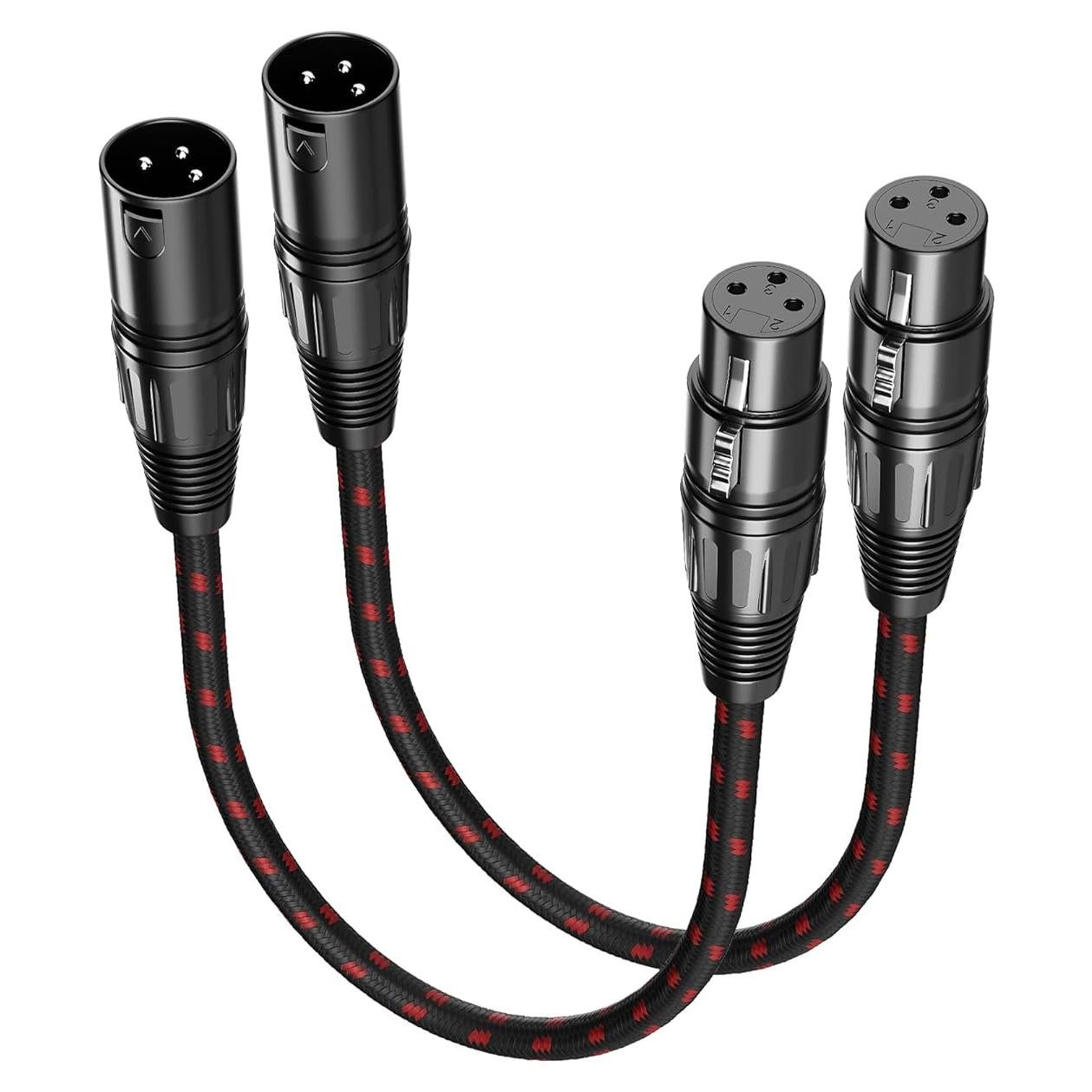 Cable XLR Corto 1 Pie VANDESAIL 2 Paquete Conector 3 Pines