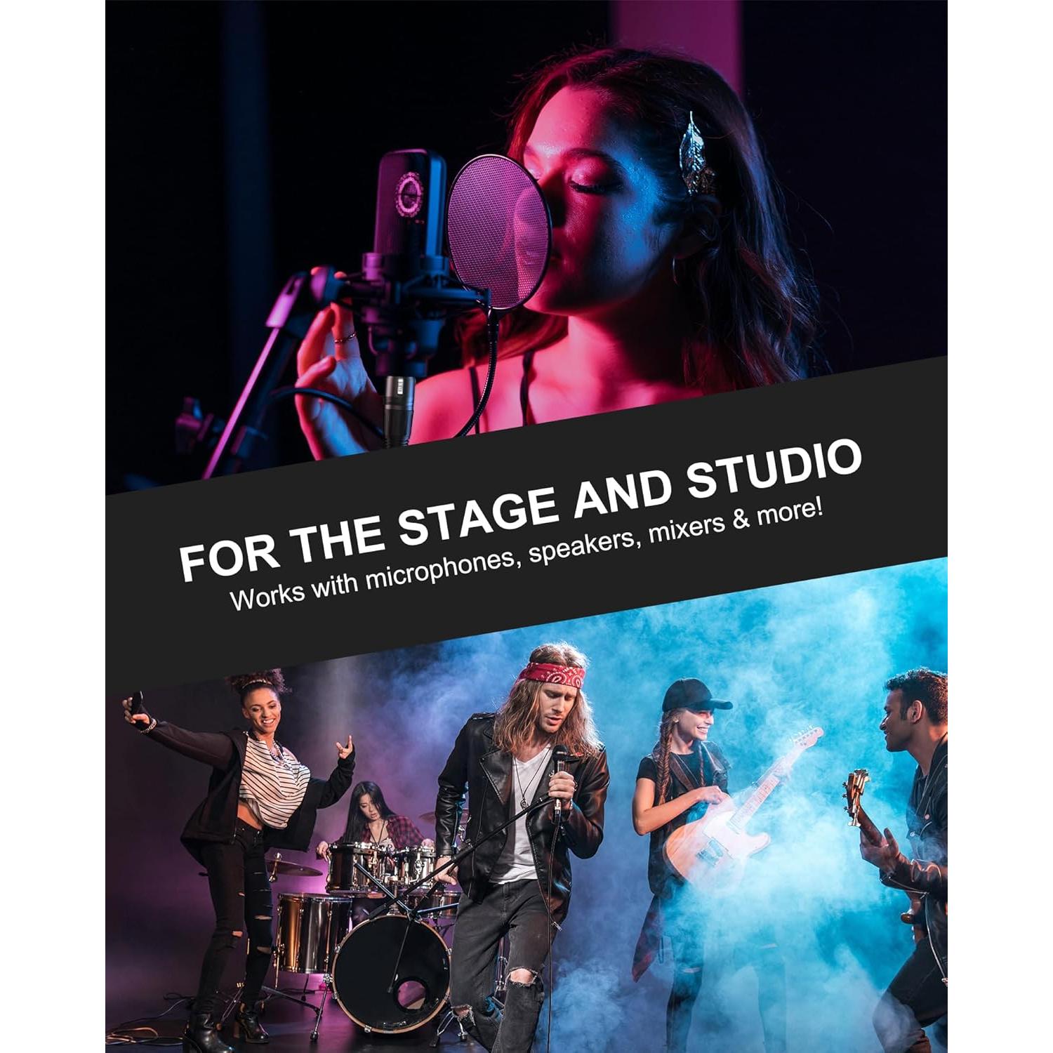 Cable XLR Corto 1 Pie VANDESAIL 2 Paquete Conector 3 Pines