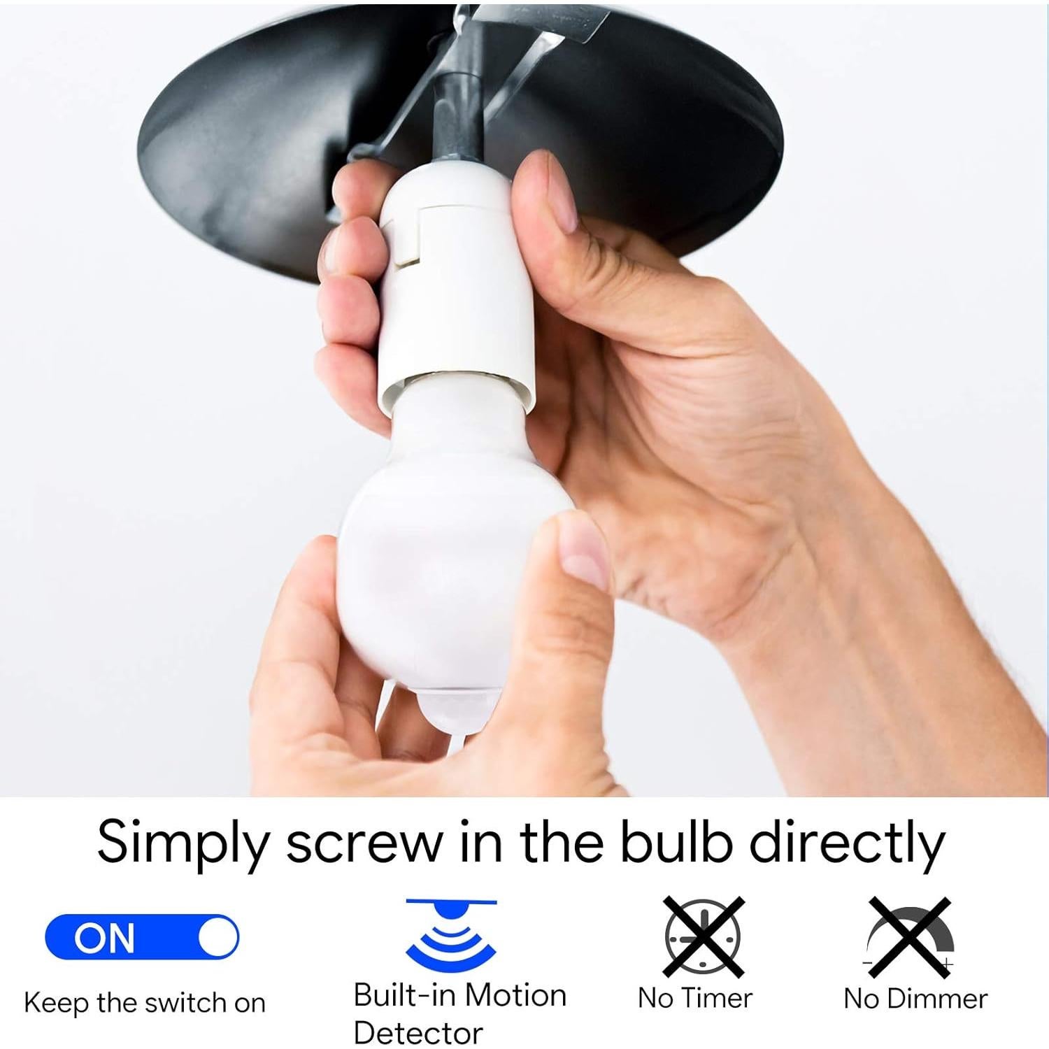 Bombilla LED con Sensor de Movimiento Yankon 8.5W 3000K 2 Pzas