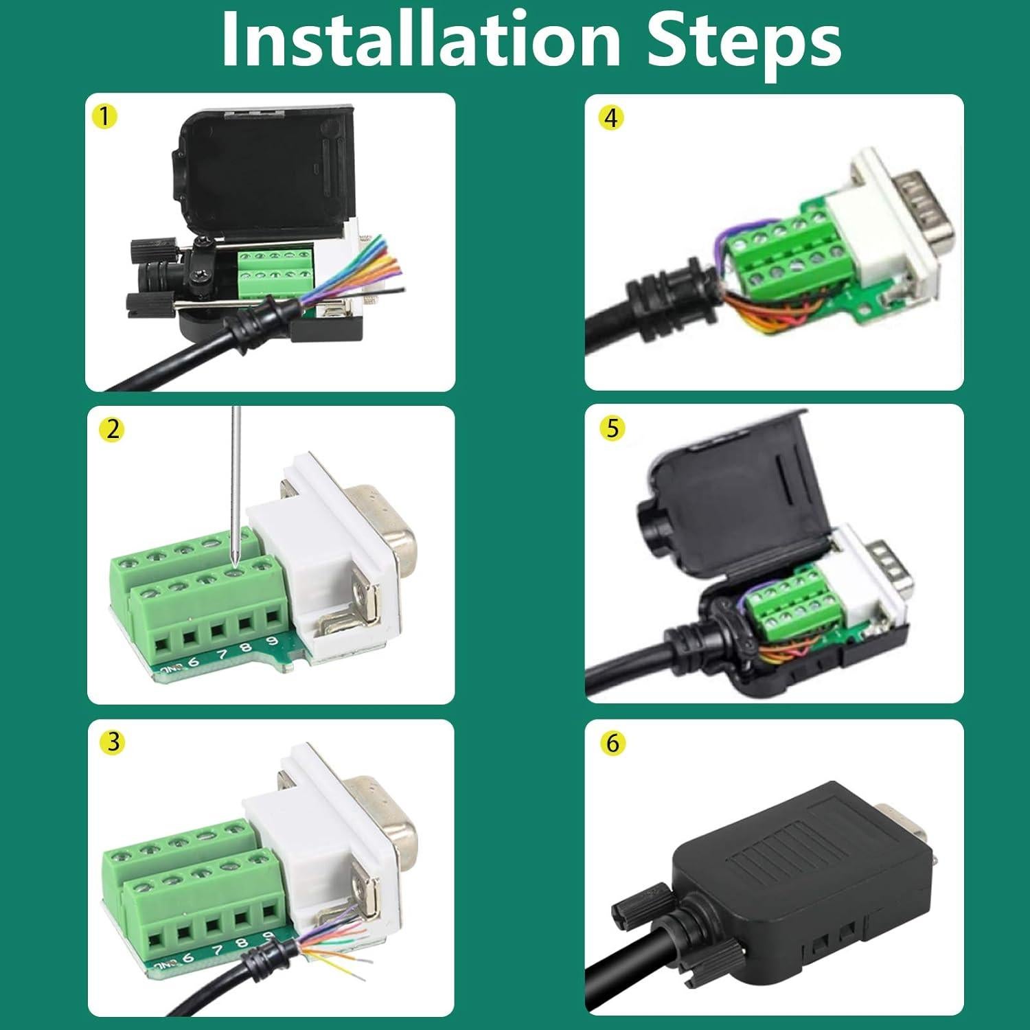 Conector DB9 BIFALE Sin Soldadura 2 Macho 2 Hembra 16mm
