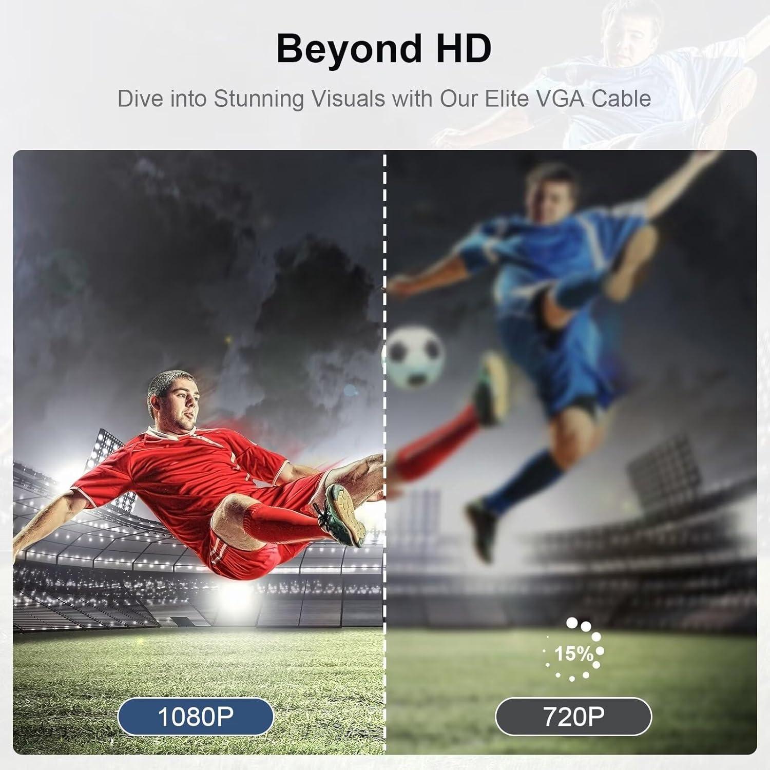 Cable VGA Macho a Macho 1.5m HYANGQU - 2 Pack HD