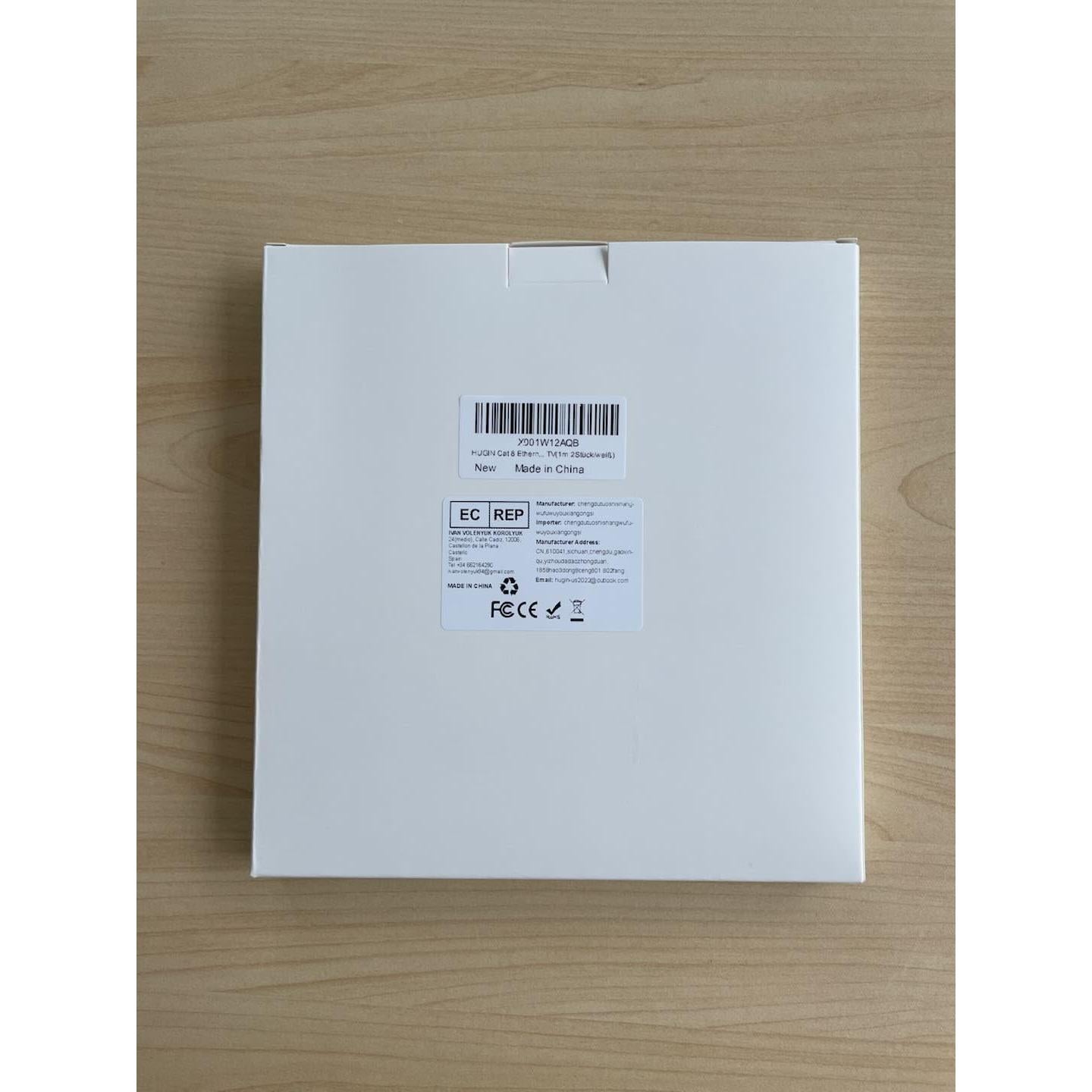 Cable Ethernet HUGIN CAT8 0.91m 2 Paquete Alta Velocidad