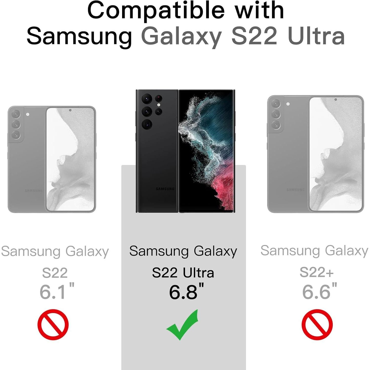 Funda JETech para Samsung Galaxy S22 Ultra 5G Antigolpes Negra