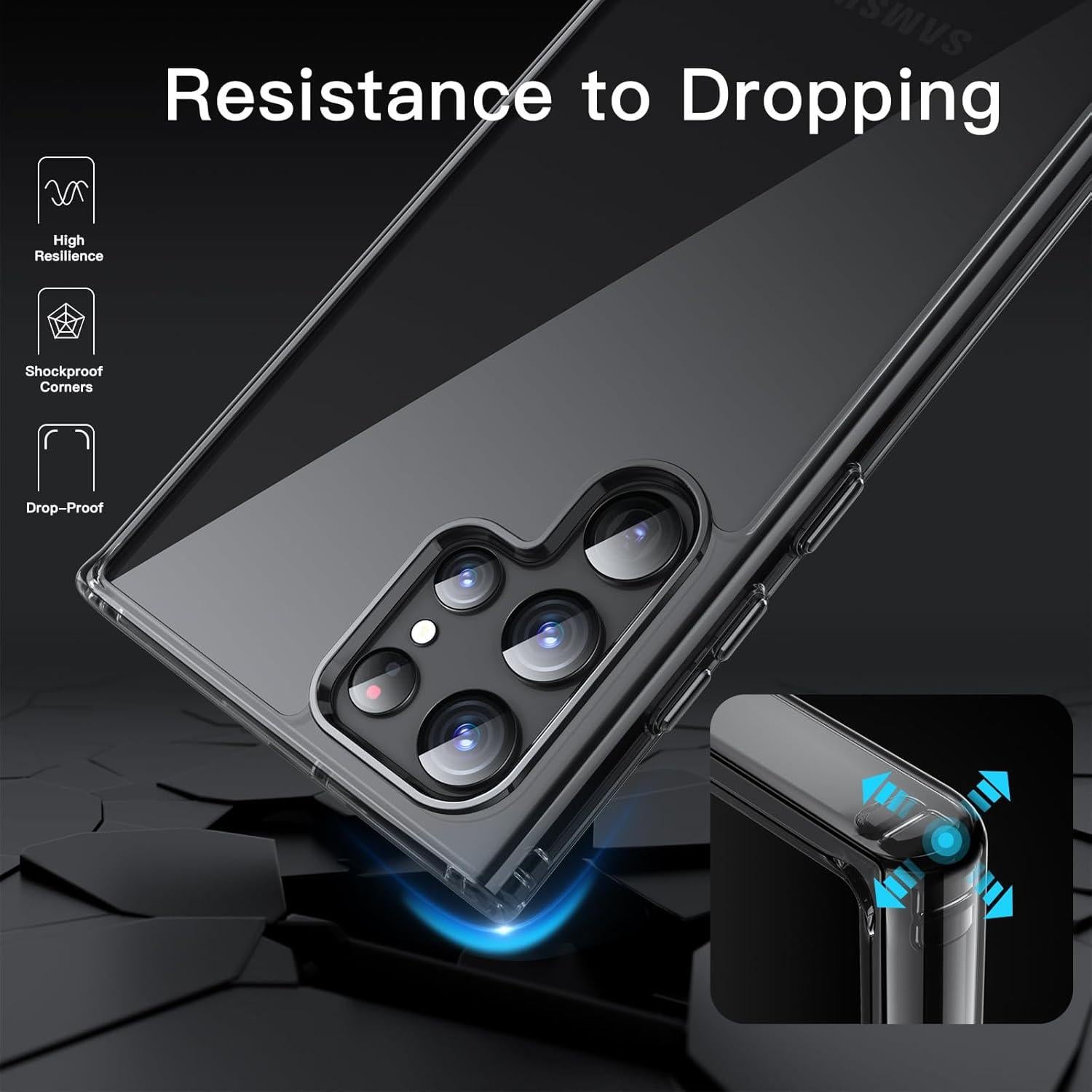 Funda JETech para Samsung Galaxy S22 Ultra 5G Antigolpes Negra