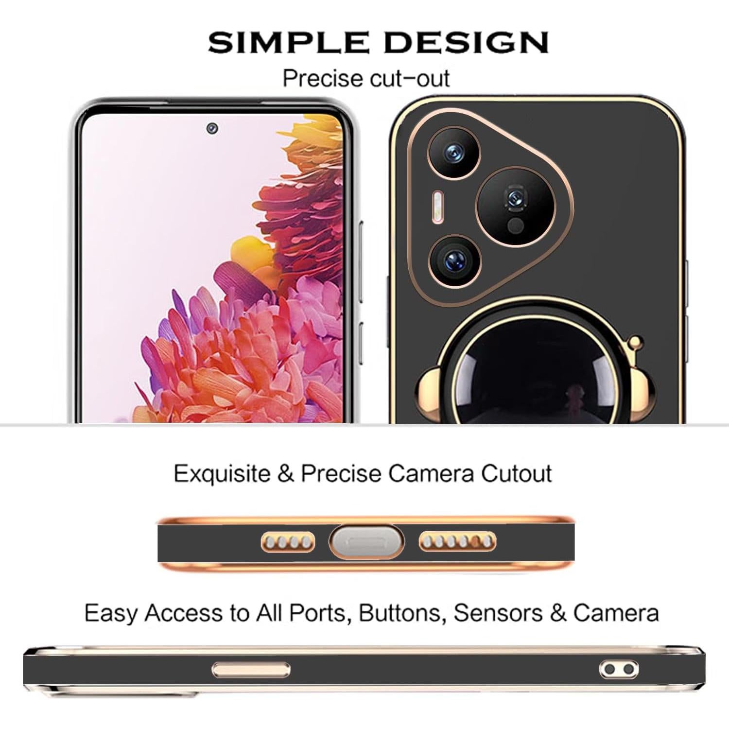 Funda Huawei Pura 70 Pro con Soporte Oculto - Negro