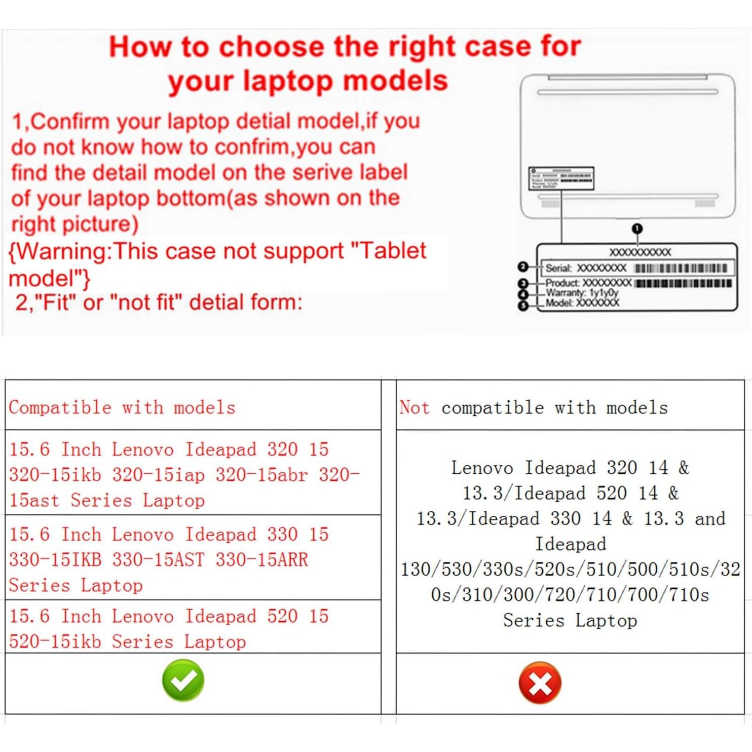 Funda Protectora Alapmk para Lenovo Ideapad 15.6" Negro