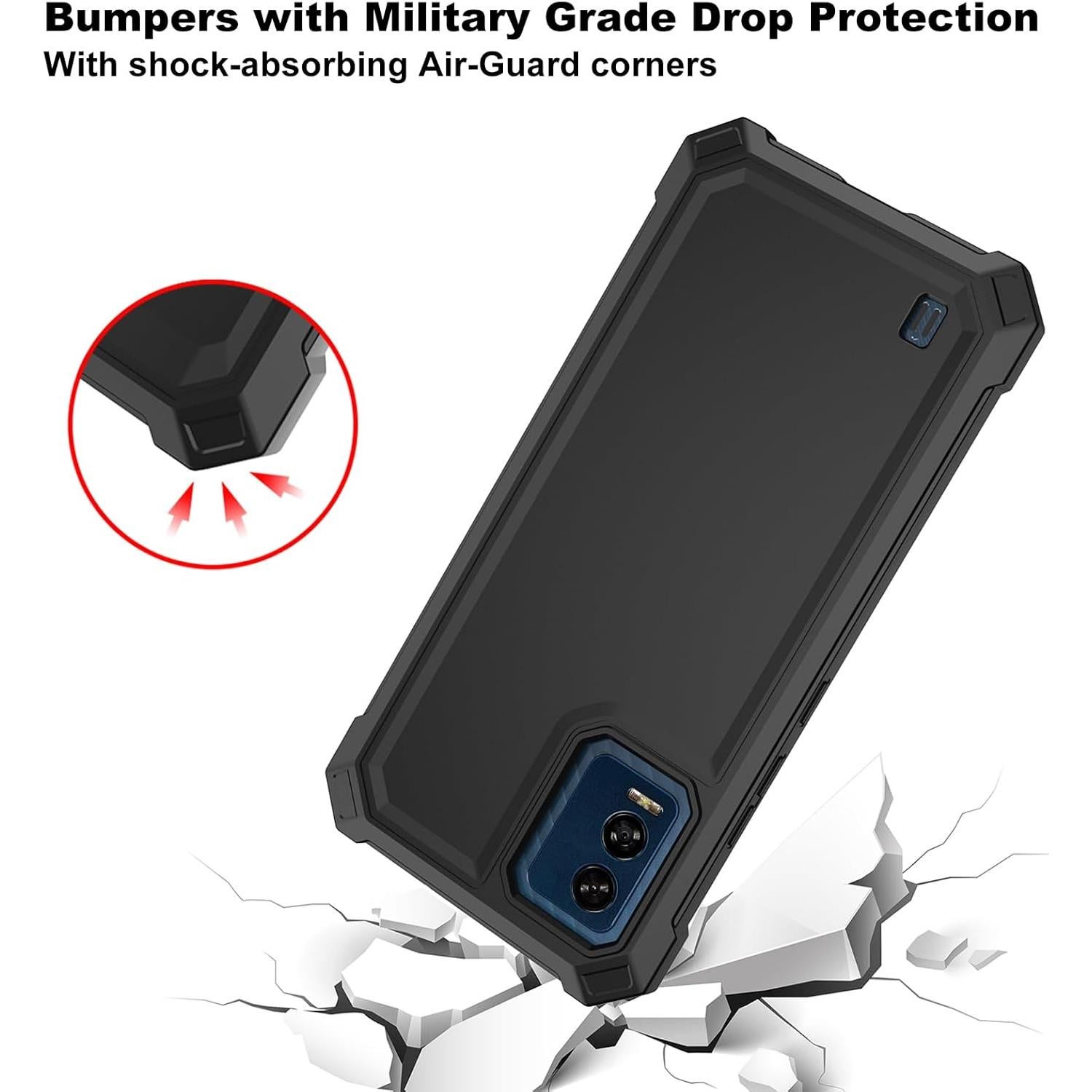 Funda Ailiber para BLU View Speed 5G B1550VL - Doble Capa Negra