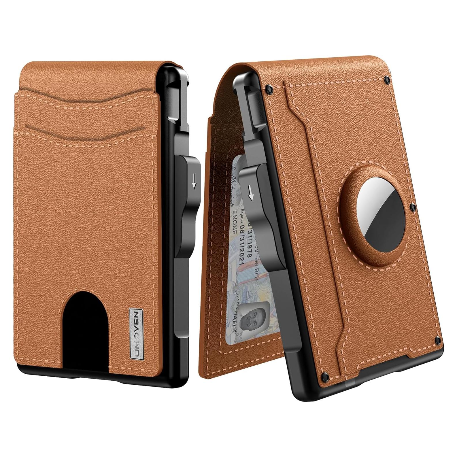 Cartera AirTag umoven para hombres con bloqueo RFID y clip