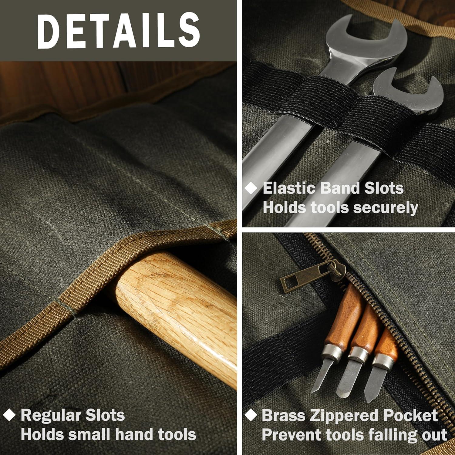 Bolsa de Herramientas Kaaltisy de Lona 63x30cm Verde Militar