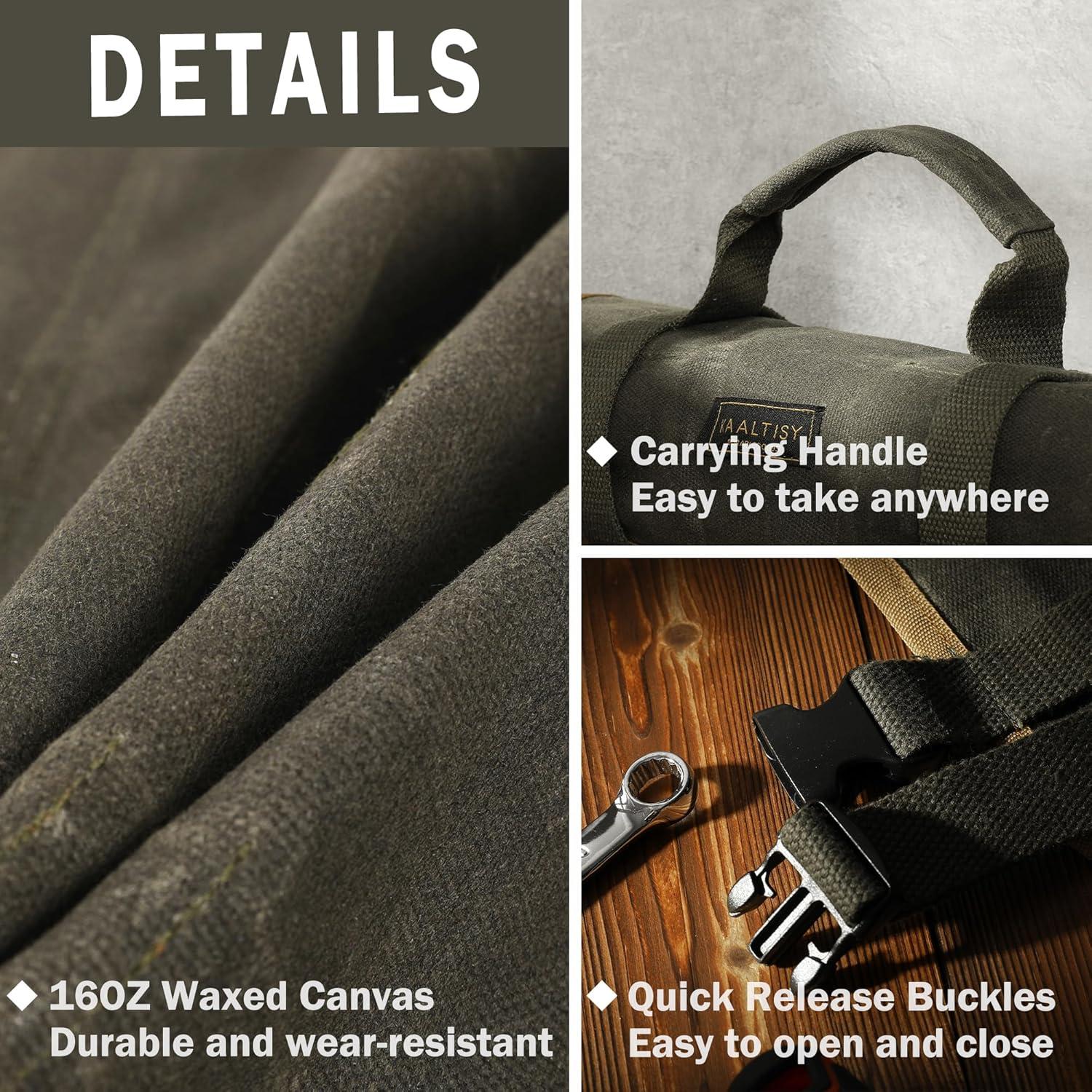 Bolsa de Herramientas Kaaltisy de Lona 63x30cm Verde Militar