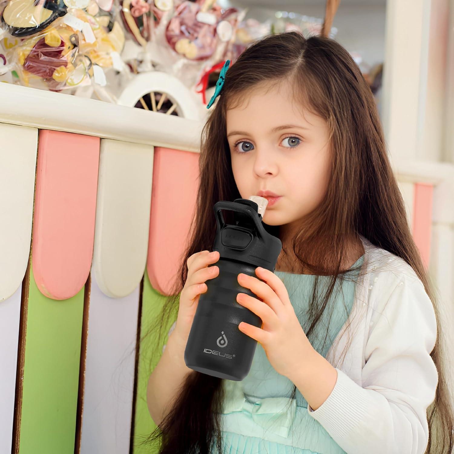 Botella de Agua Aislada IDEUS 360 ml Acero Inoxidable Negro