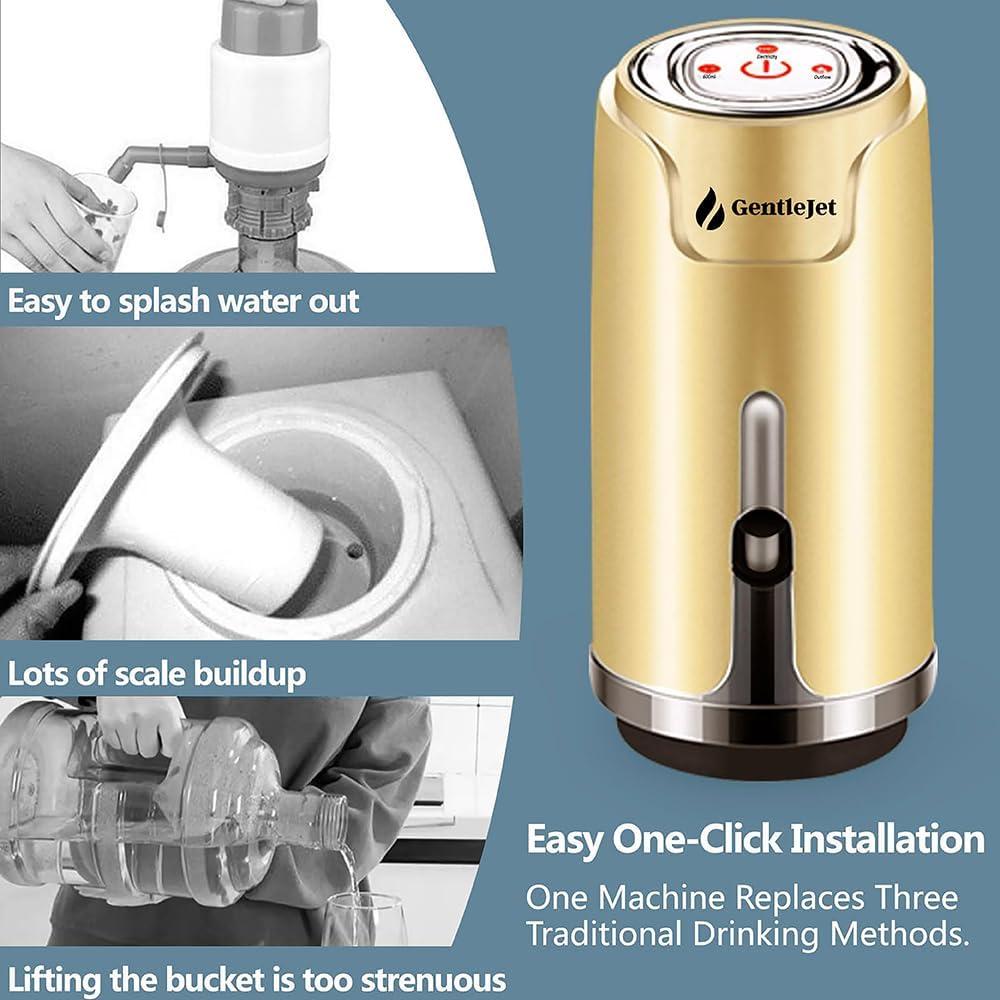 Dispensador de Agua Eléctrico GentleJet 5 Galones USB Dorado