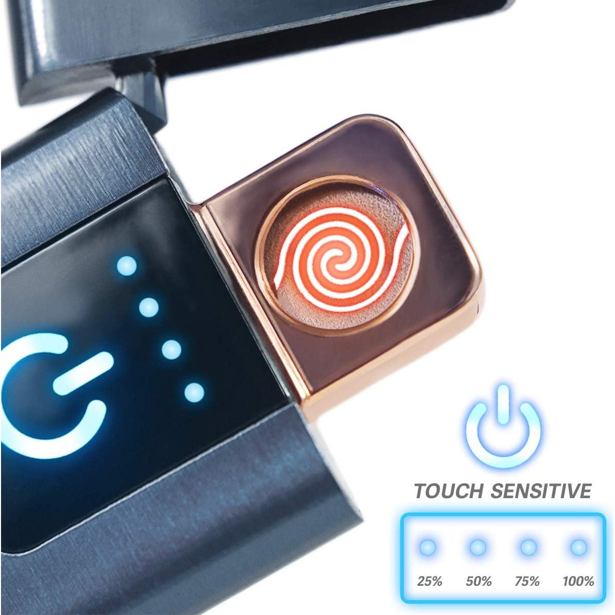 Encendedor Inteligente USB MENG ZHI AO Doble Cara Negro