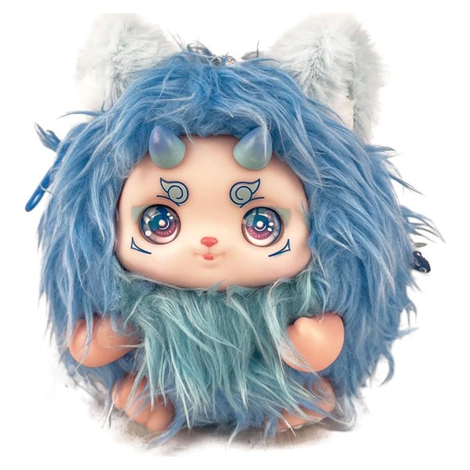 Bolso de Peluche Azul Globebill Mini Billetera 13x13x10cm