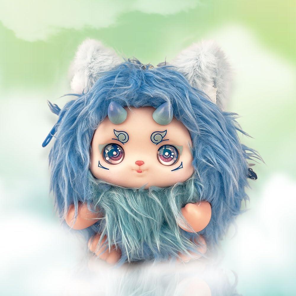 Bolso de Peluche Azul Globebill Mini Billetera 13x13x10cm