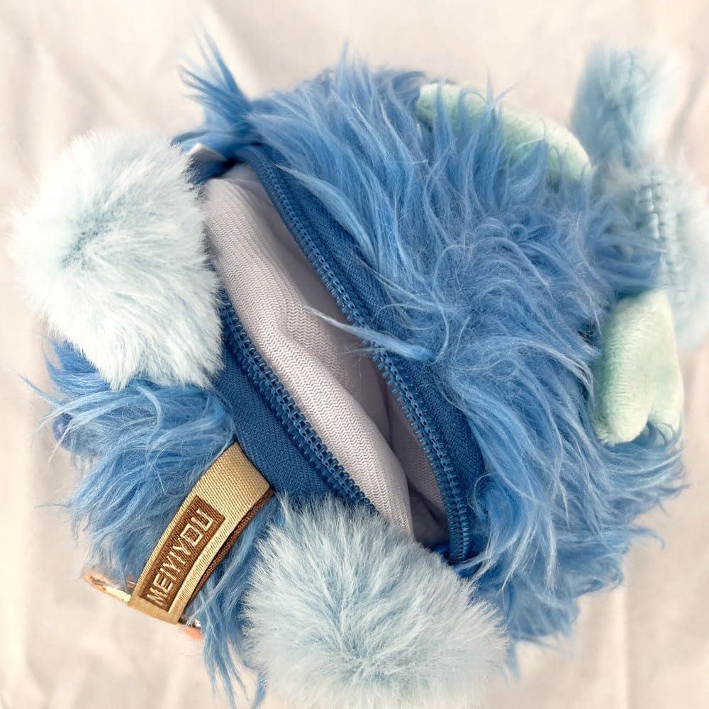 Bolso de Peluche Azul Globebill Mini Billetera 13x13x10cm