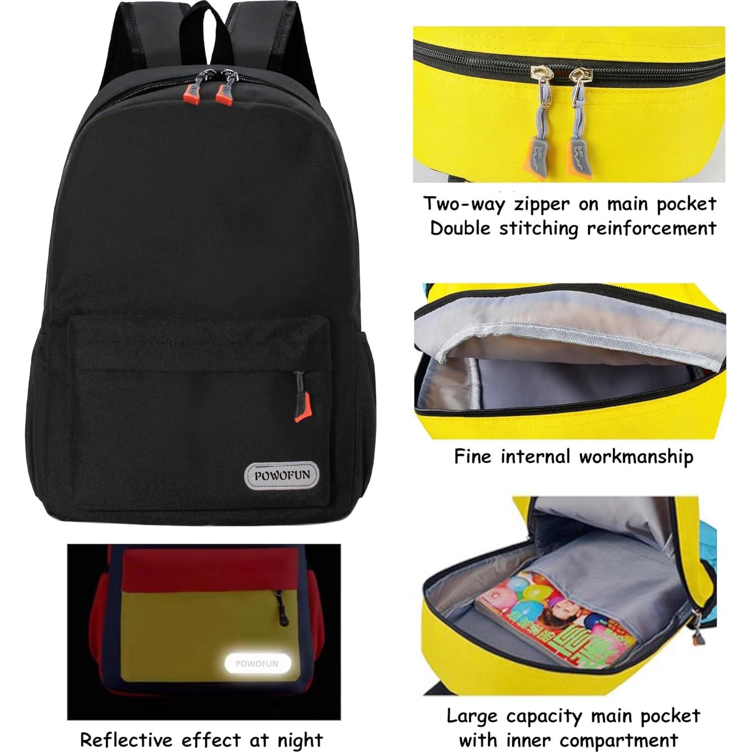 Mochila Infantil Ligera 40x26x13cm Oxford Negra