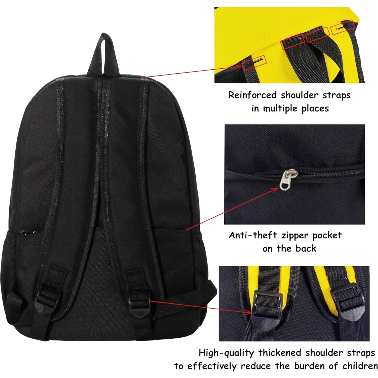 Mochila Infantil Ligera 40x26x13cm Oxford Negra