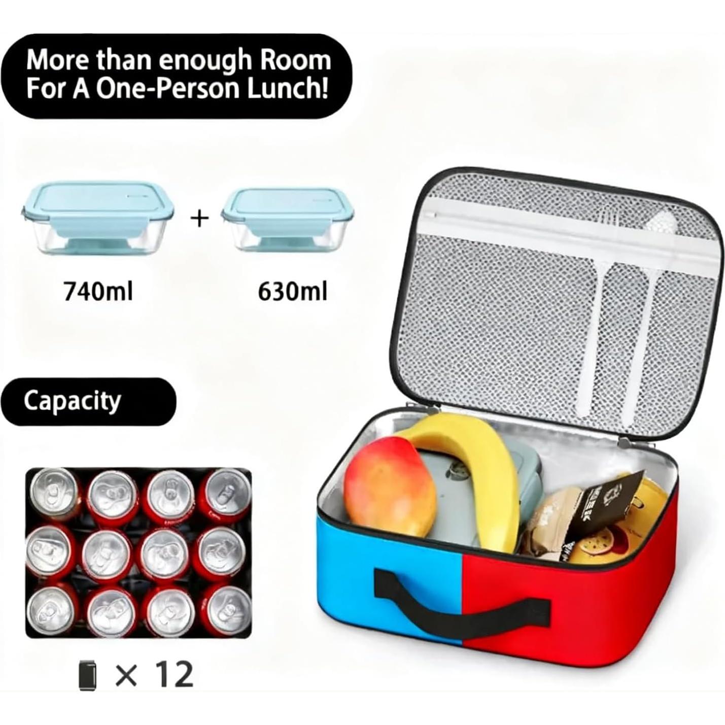 Bolsa de Almuerzo Reutilizable JWSXCFD Aislada 22x13x20cm