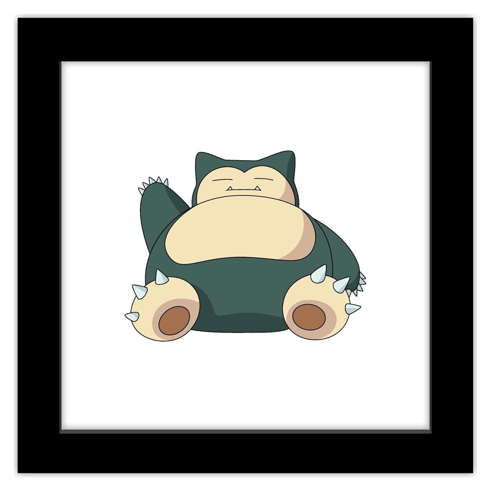 Póster de Arte Pokemon Snorlax con Marco Negro 30.48 cm