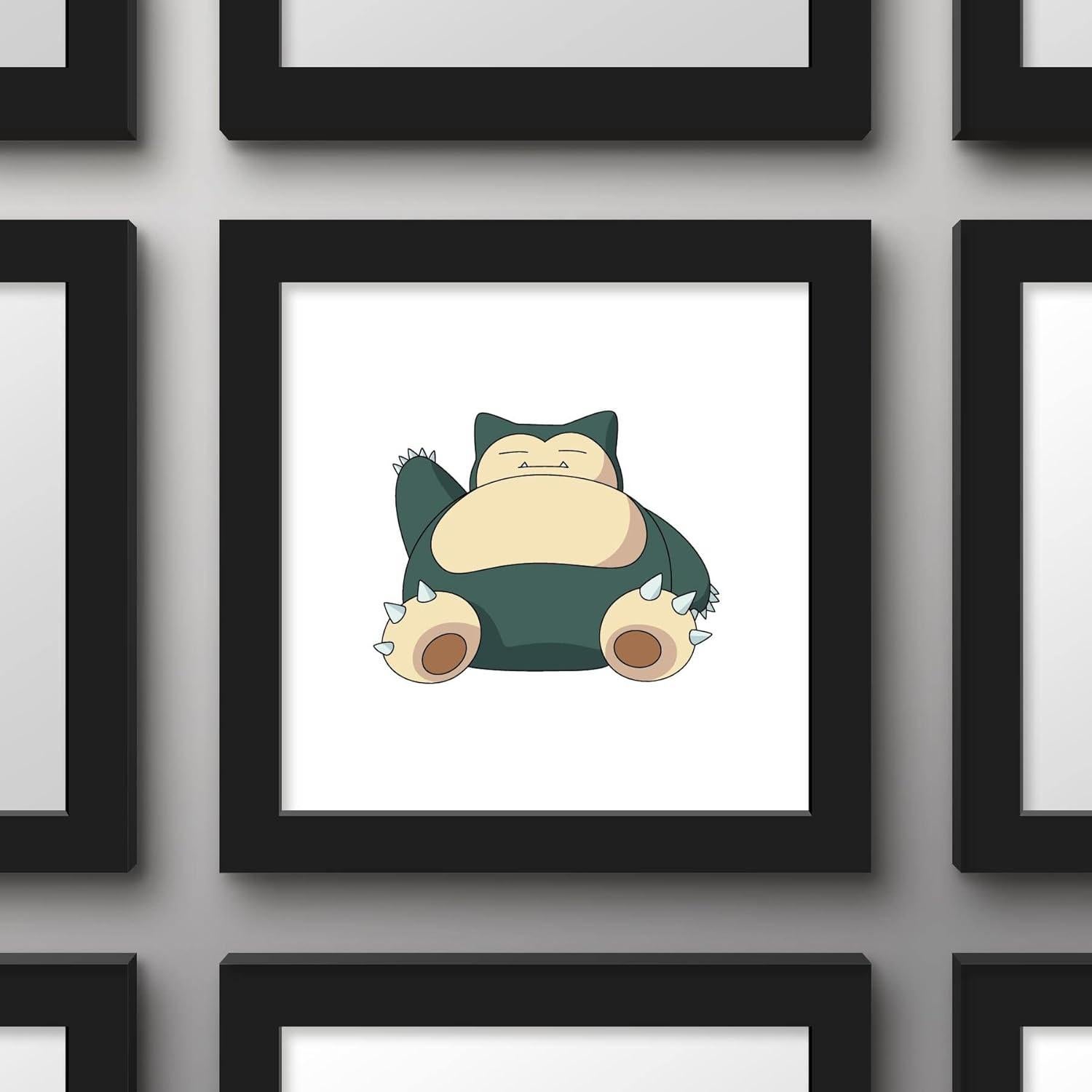 Póster de Arte Pokemon Snorlax con Marco Negro 30.48 cm