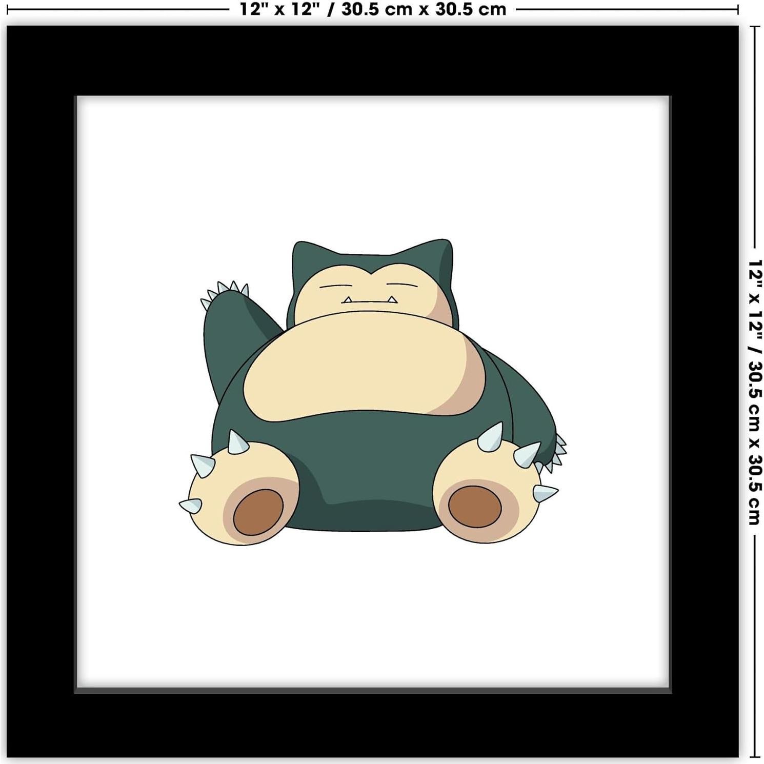 Póster de Arte Pokemon Snorlax con Marco Negro 30.48 cm