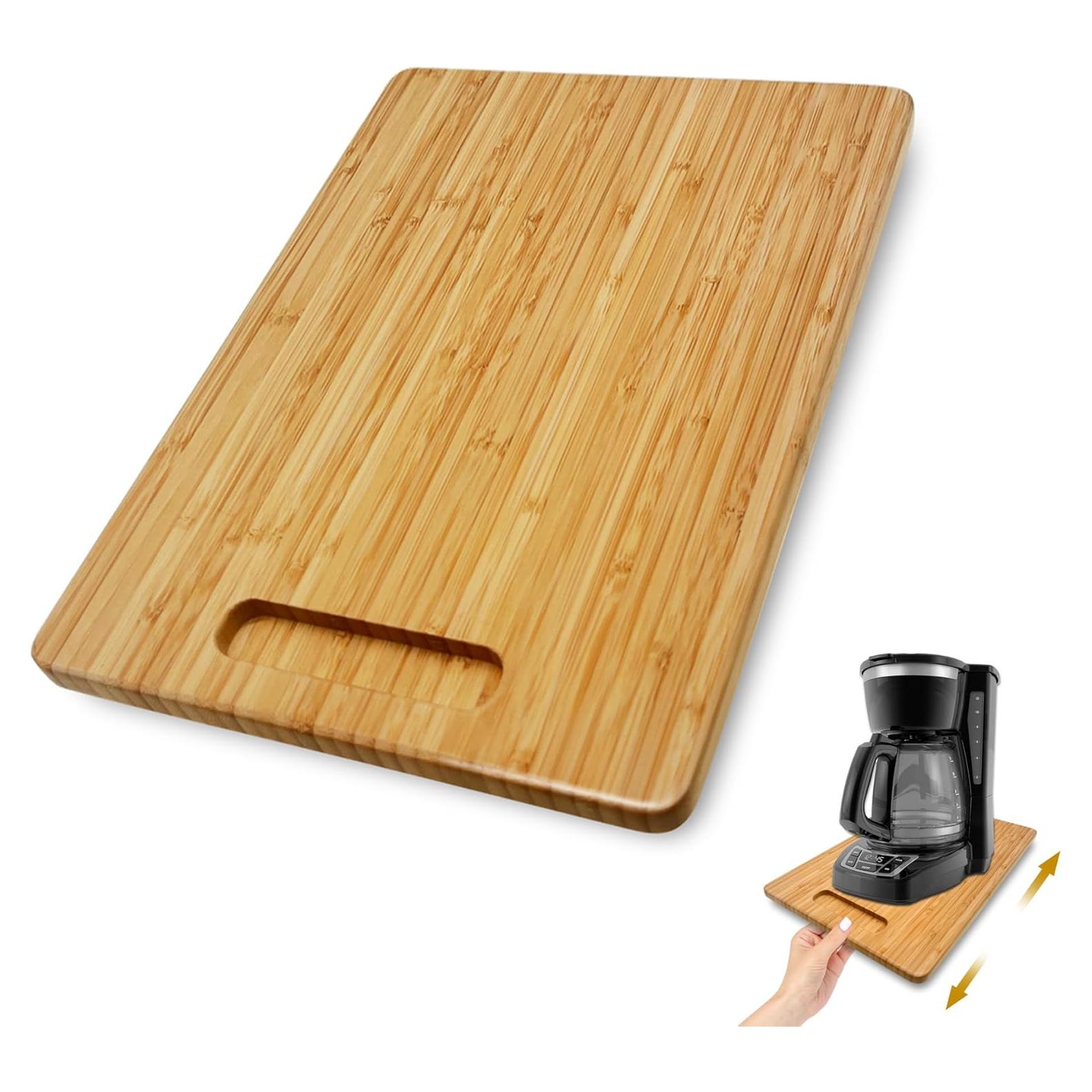 Bandeja Deslizante de Bambú Bayting 35x24cm para Cafetera