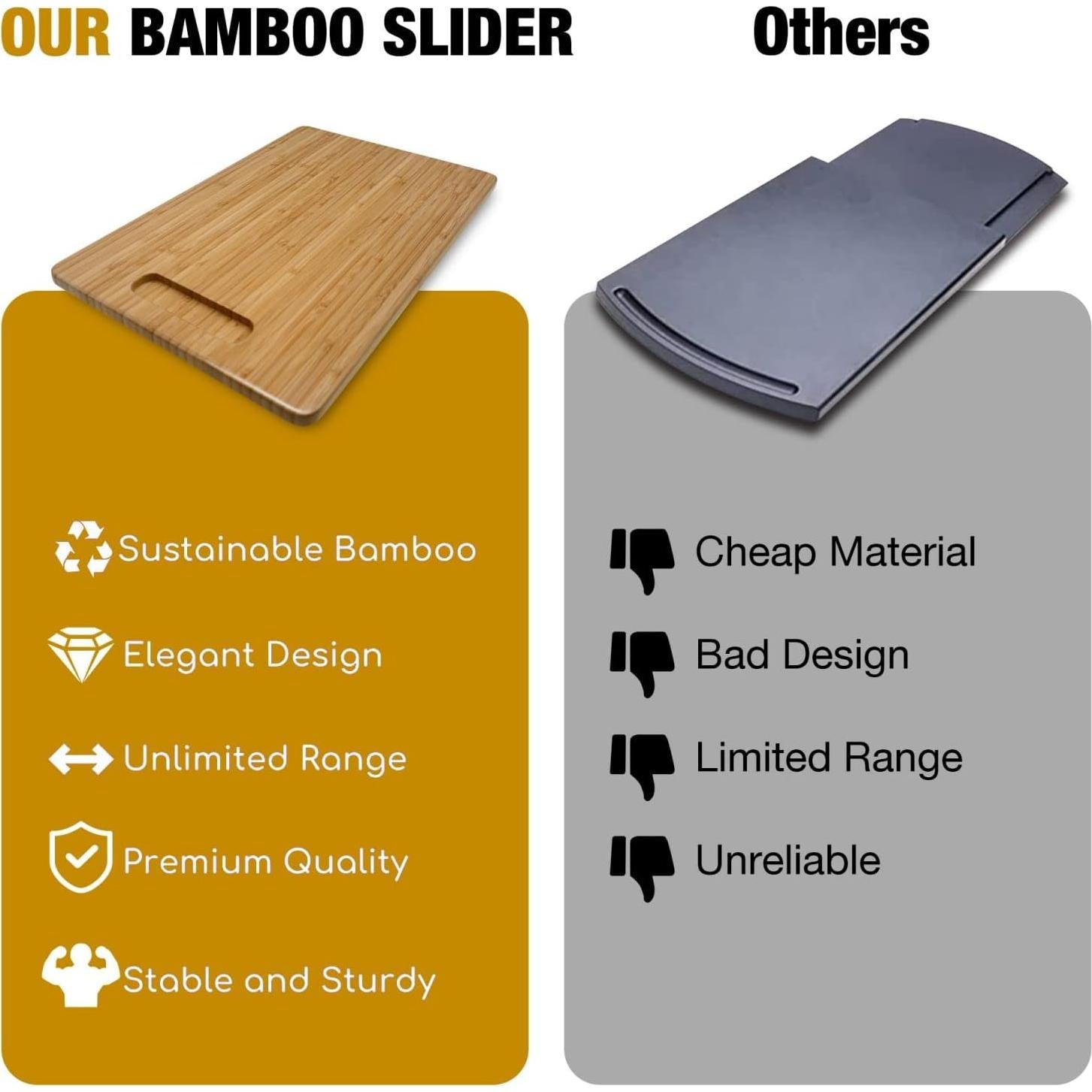 Bandeja Deslizante de Bambú Bayting 35x24cm para Cafetera