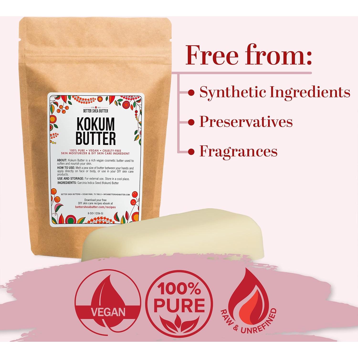 Manteca de Kokum Cruda Sin Refinar 226 g - Hidratante Puro DIY