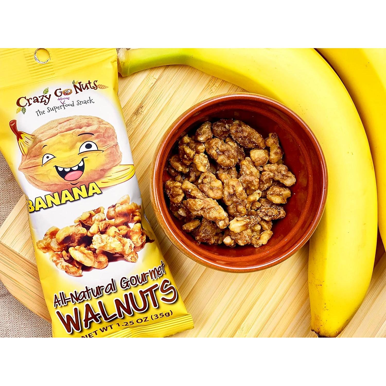 Crazy Go Nuts Nueces de Plátano 35.4 g - Paquete de 6 Snacks Saludables