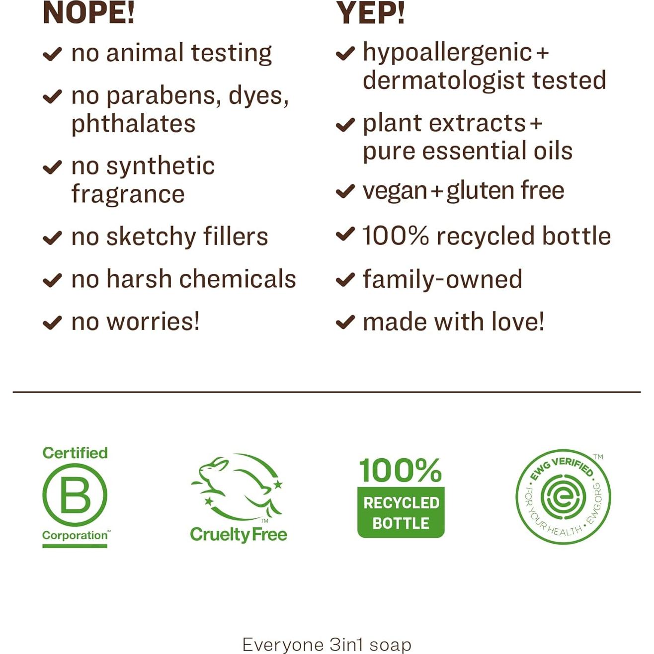 Jabón 3 en 1 Everyone Cedro y Cítricos 2x32 Oz Orgánico