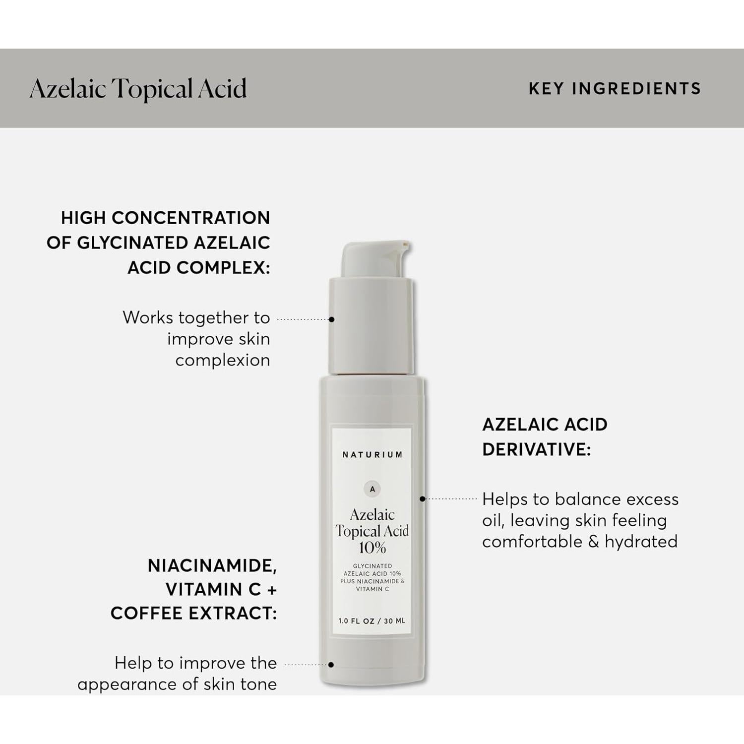 Ácido Azelaico 10% Naturium 28.35 g - Tratamiento Facial