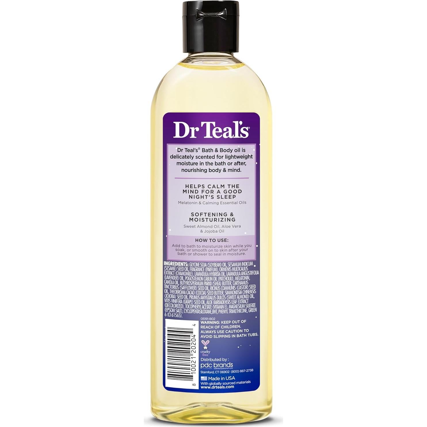 Aceite Hidratante para Baño y Cuerpo Dr Teal 260 ml Melatonina