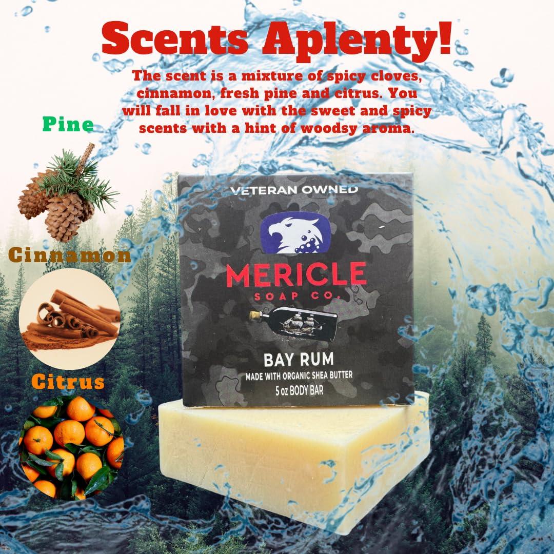 Jabón Mericle Bay Rum Orgánico 142g Barra Exfoliante Natural