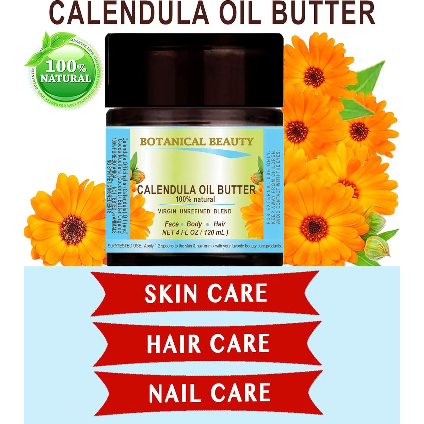 Mantequilla de Aceite de Caléndula 100% Pura 120 ml Botanical Beauty