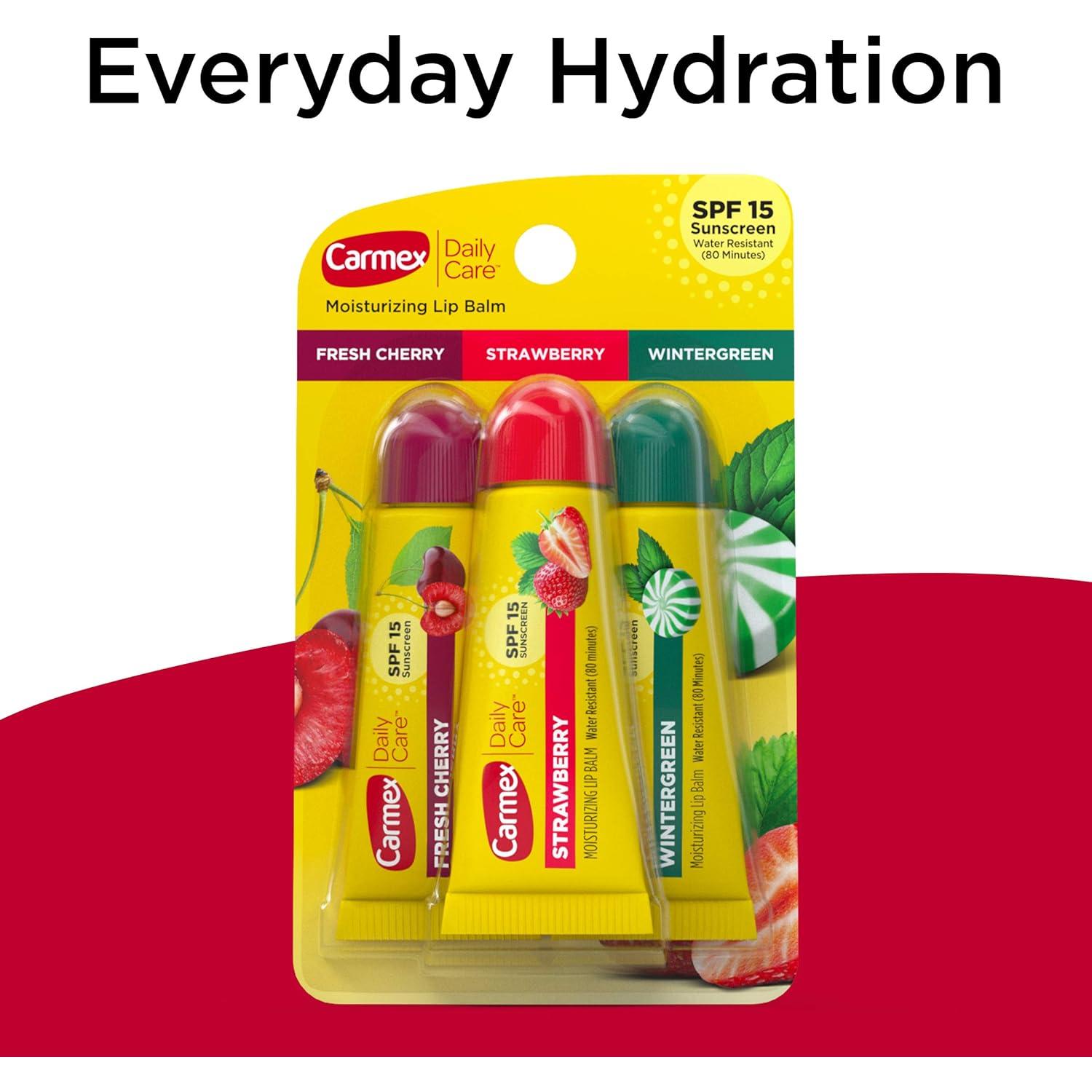 Carmex Bálsamo Labial Hidratante SPF 15 Paquete de 3 Sabores