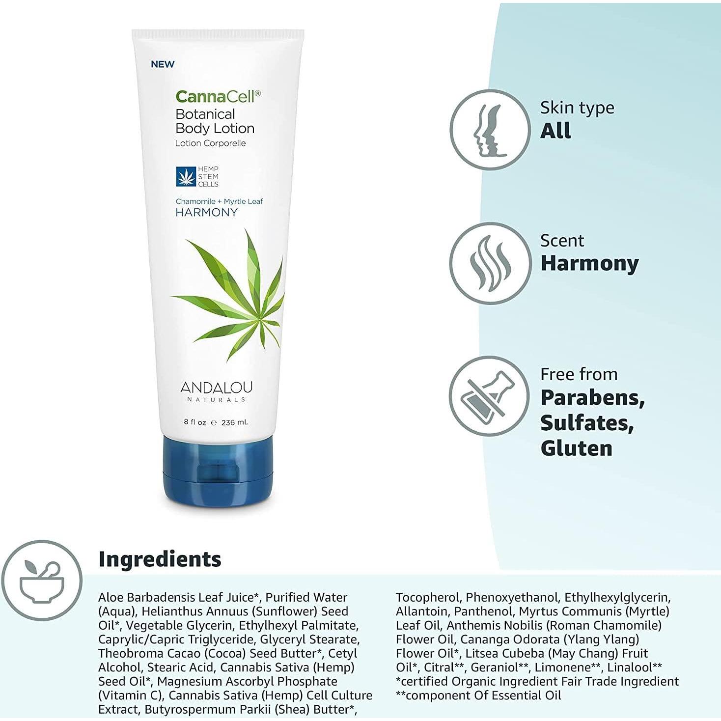 Loción Corporal Andalou Naturals CannaCell Armonía 226.8 g