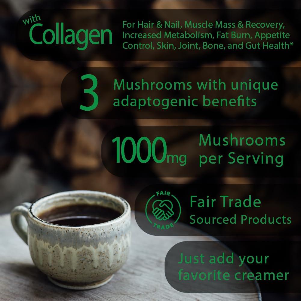 Café Instantáneo Orgánico de Champiñones Destress Boost - 10 Porciones